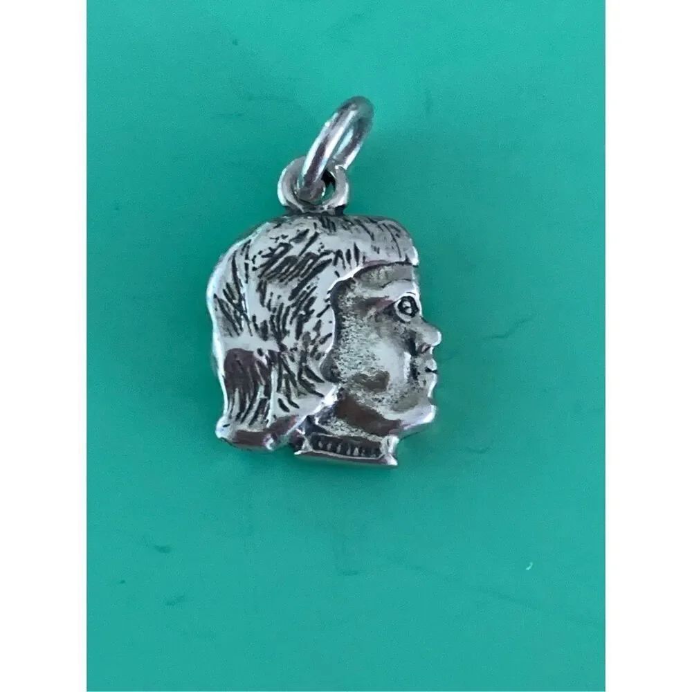 Girl Head Sterling Silver Jewelry Charm #family